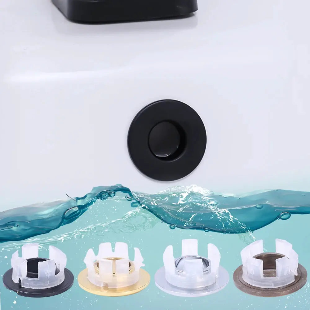 AquaGuard Round Overflow Hole Cover for Sink and Basin Fits 23mm to 25mm Diameters Minimalist Trim