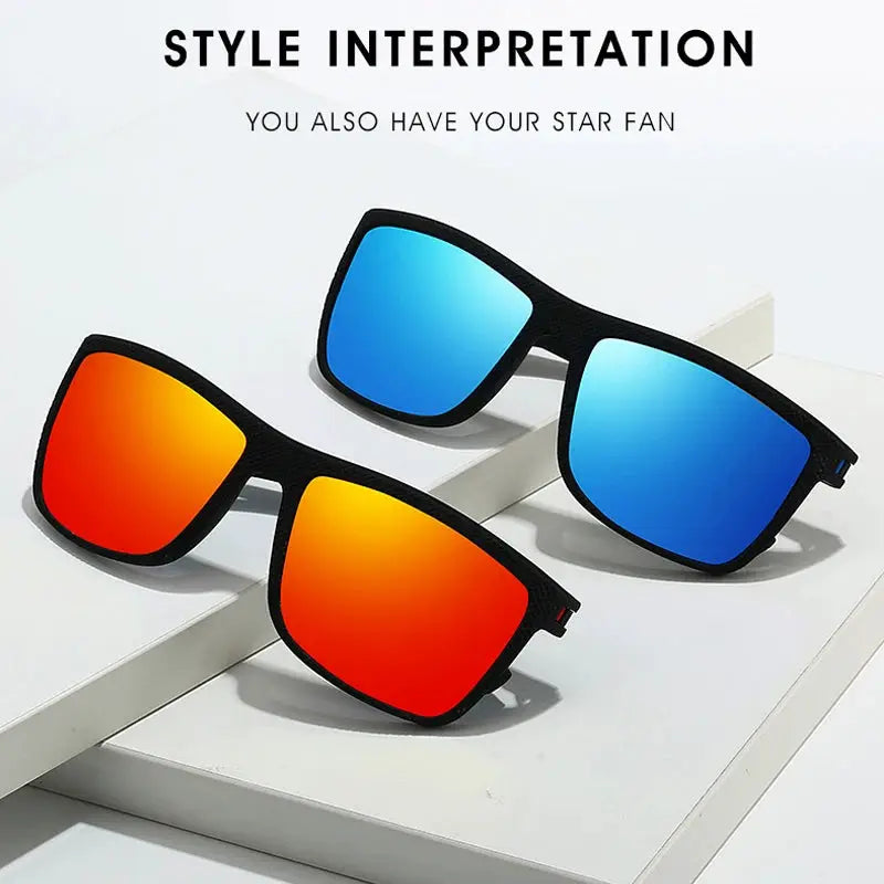 PulseOptics Square Polarized Sunglasses Unisex Lightweight Frames With Glare Reducing TAC Lenses