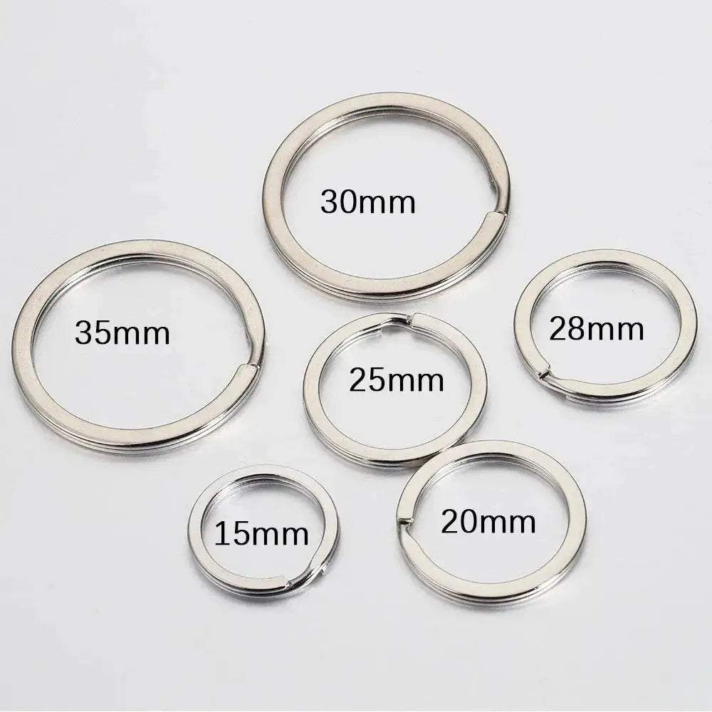 20pcs Stainless Steel Key Rings Set 20mm 25mm 28mm 30mm 35mm Round Split Rings For Jewelry Making And DIY Keychains