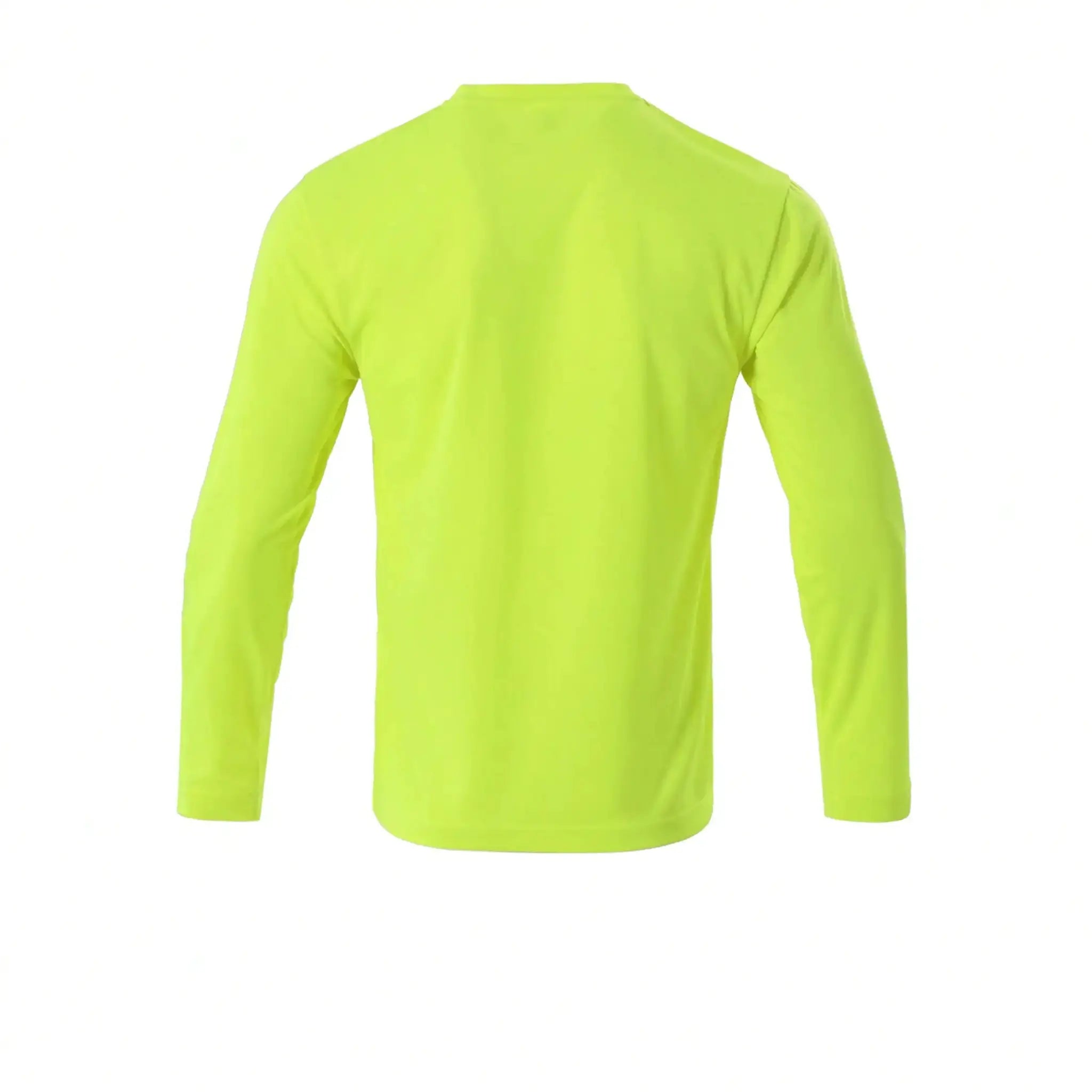 Men's neon yellow long-sleeve athletic T-shirt by Simples Market, breathable moisture-wicking