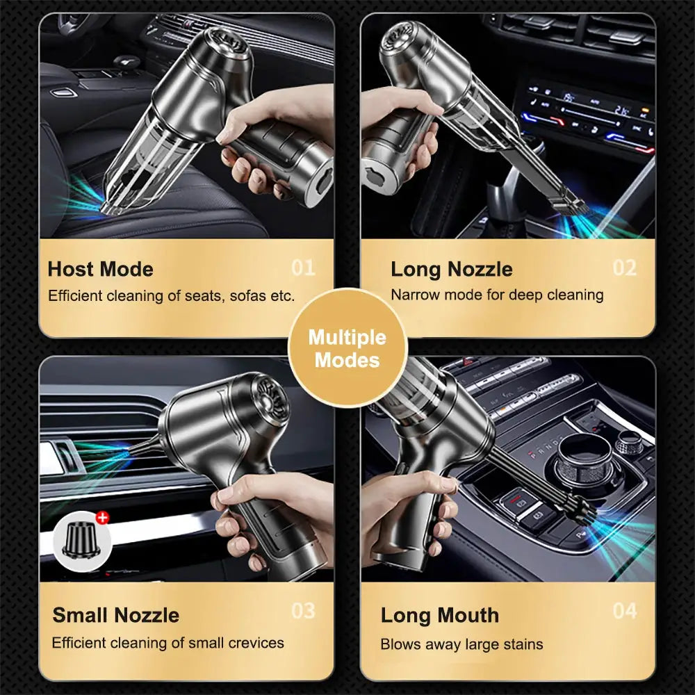 Simples Market car vacuum cleaner wireless handheld with 95000PA suction and 2in1 blower and multiple nozzle modes