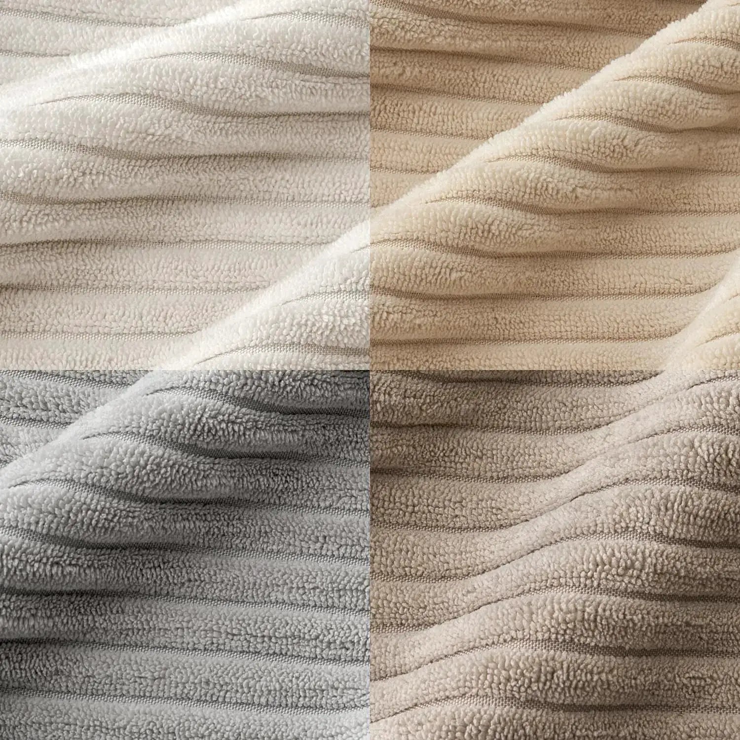 Corduroy striped cushion cover in gray and beige, 30x50/40/45/50/55/60 cm, soft throw pillow case