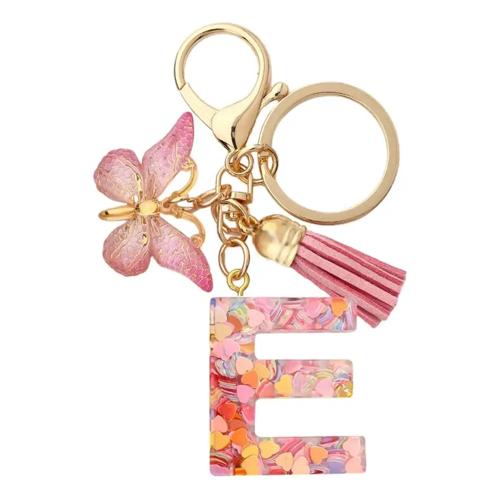 Customizable A To Z Letter Keychain With Resin Pendant Metal Holder Lobster Clasp For Keys Bags And Cars