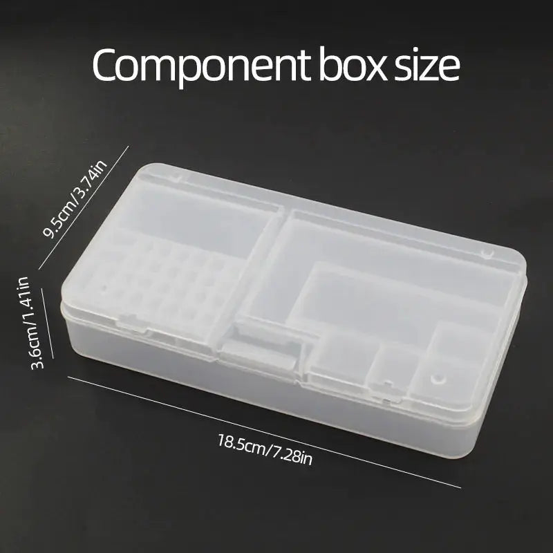 Transparent Plastic Storage Box for Electronic Components Small Screws and Accessories Tool Classification Grid