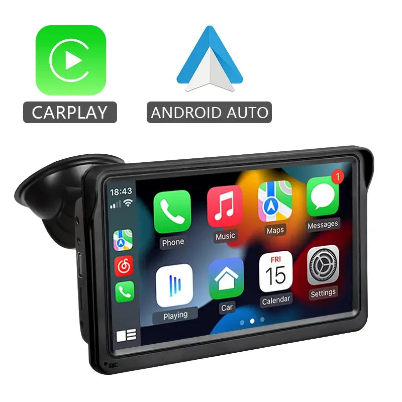 Hippcron 7Inch Car Radio With Wireless CarPlay Android Auto Universal