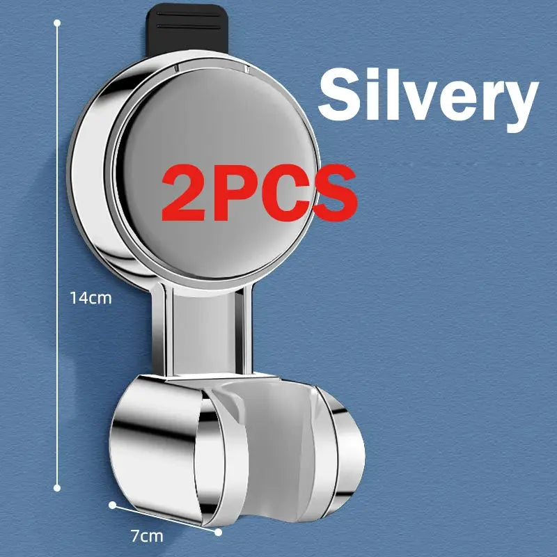 Simples Market silver shower head holder bracket, wall-mounted suction cup, 2-piece set