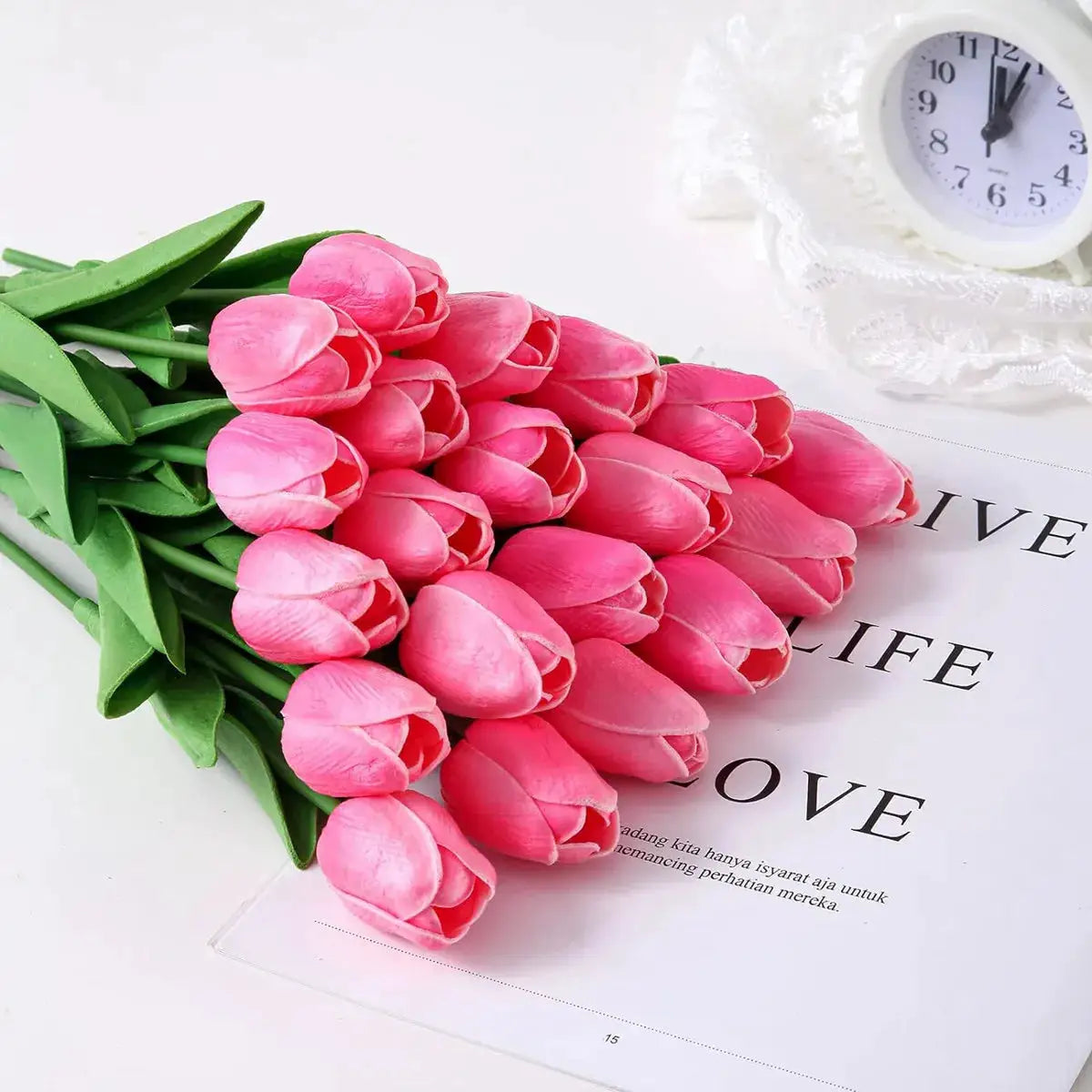 10 Pieces Artificial Tulips Realistic Touch Scrapbooking Vase Home Decor Wedding Garland Arch Bouquet DIY