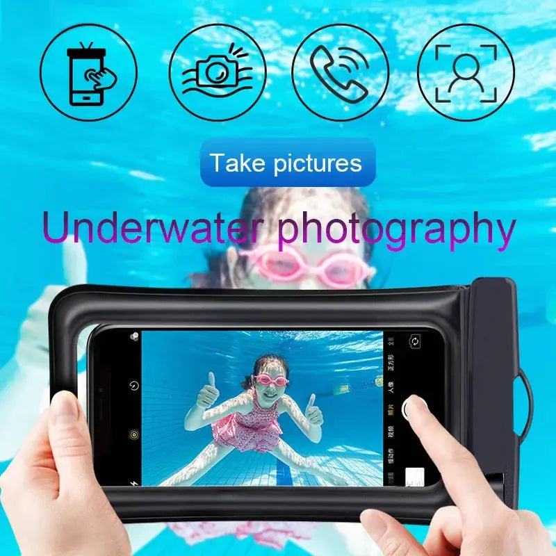 Floating Airbag Waterproof Swim Bag Phone Case For iPhone 11 12 13 14 Pro Max Samsung S23 Xiaomi 13 Huawei P30 Lite