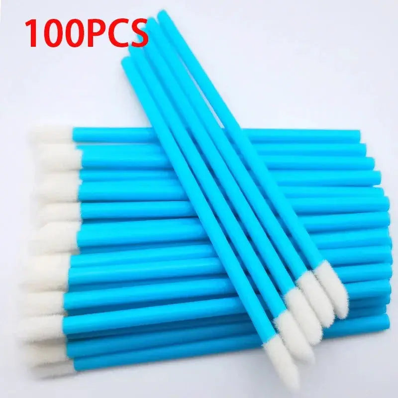 GlamKit 100 Pcs Disposable Cosmetic Brushes Set For Lip Eyelash Extensions Mascara And Lipstick