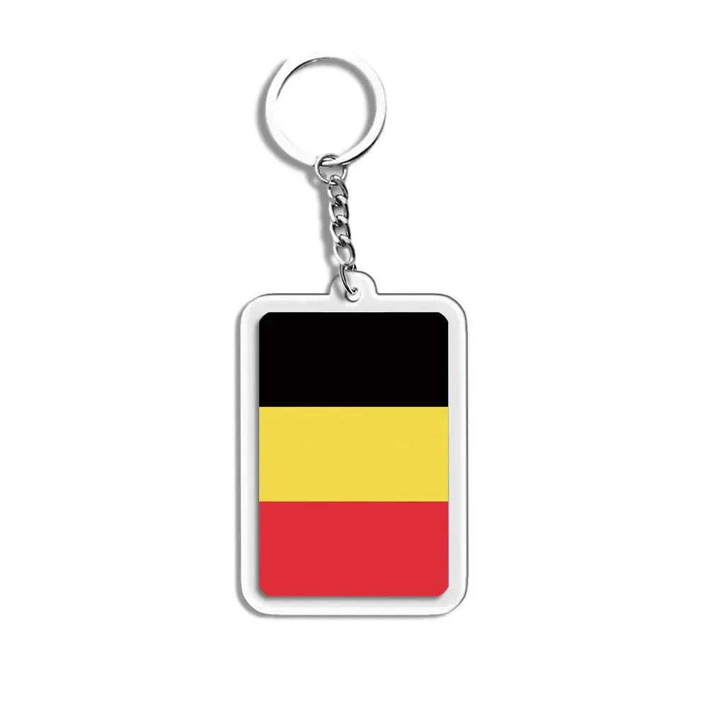 National Flags Keychain Set With Glass Inlay Ten Flags Zinc Alloy