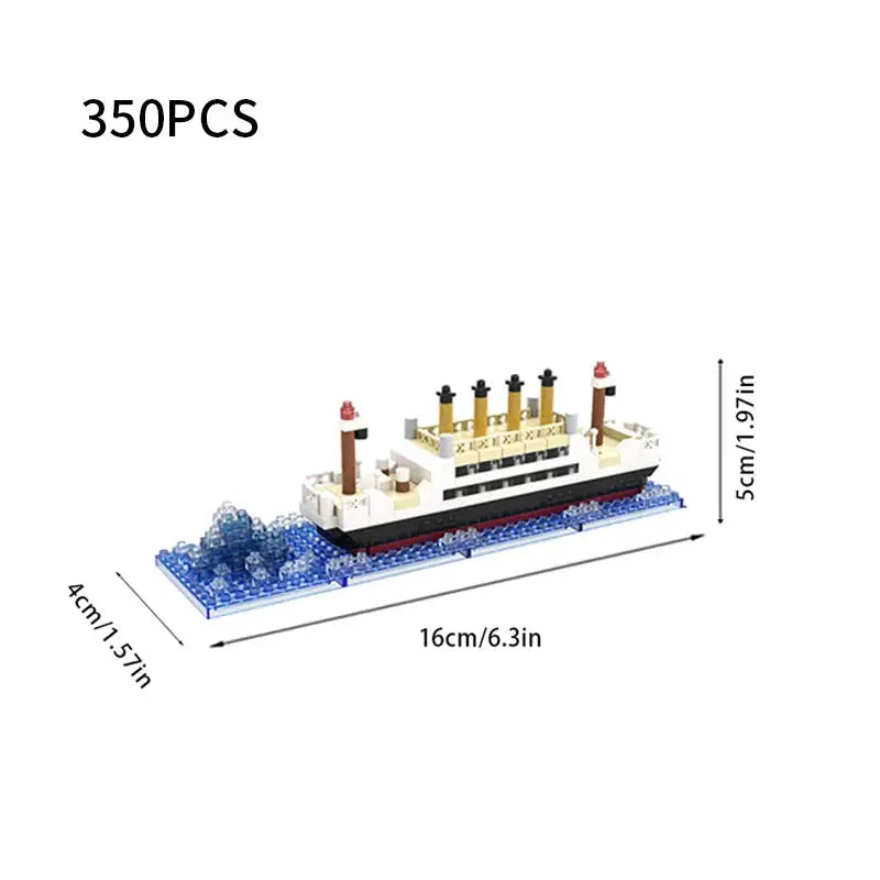 Titanic Micro Particle Building Block Puzzle Ship Model For Kids 6 12 Construction Toy