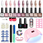 LIMEGIRL Gel Nail Polish Kit by Simples Market with UV LED lamp and complete manicure set
