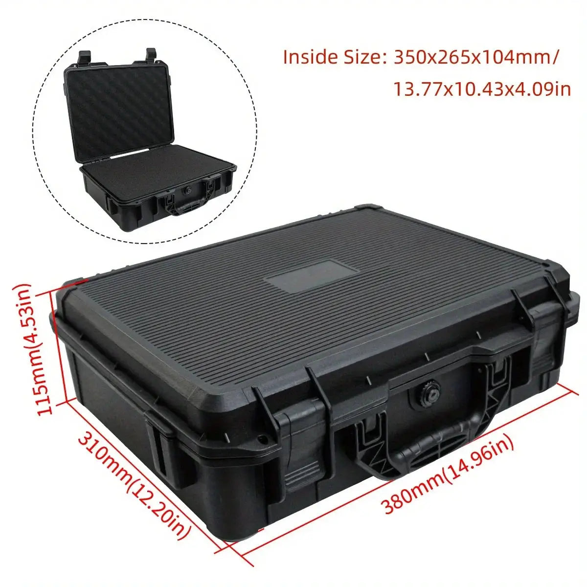 Hard Shell Tool Storage Case by Simples Market with foam padding, waterproof and shockproof