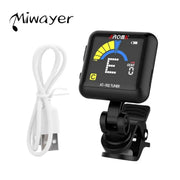 AROMA AT102 Rechargeable Tuner Clip On For Guitar Bass Ukulele Violin Large 360 Degree LCD Display And Built In Battery