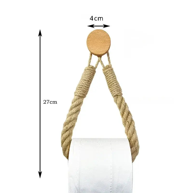 Nail Free HomeNest Rope Paper Towel Holder No Tools Needed Wall Mount For Kitchen And Bathroom Durable Rope Design