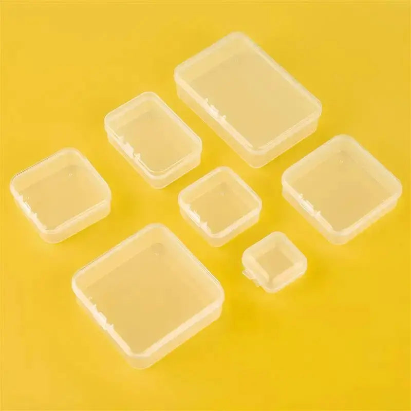 10 Piece Set of Translucent Clear PP Plastic Storage Boxes Rectangular Dustproof Jewelry Case Container