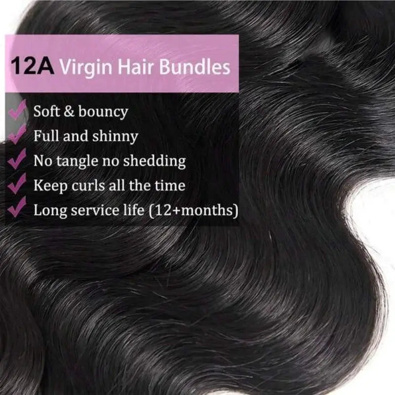 42 Inch Body Wave Human Hair Bundles Natural Black Brazilian Virgin Hair 12A Unprocessed Real Remy Extensions