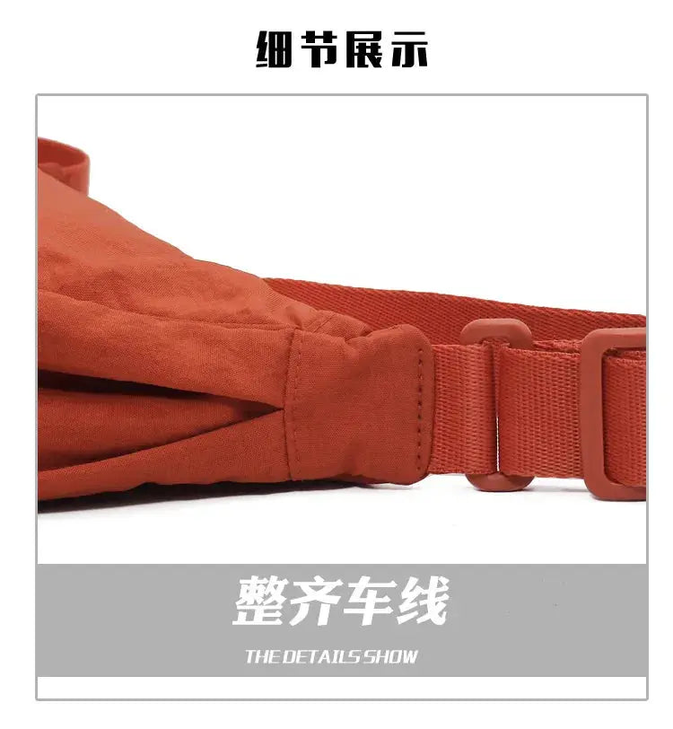 Casual nylon hobos crossbody bag with orange strap and buckle detail