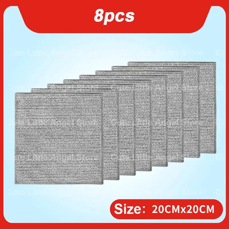 Steel wire scrubbing pads, 8pcs, 20cm x 20cm, Simples Market kitchen cleaning pads