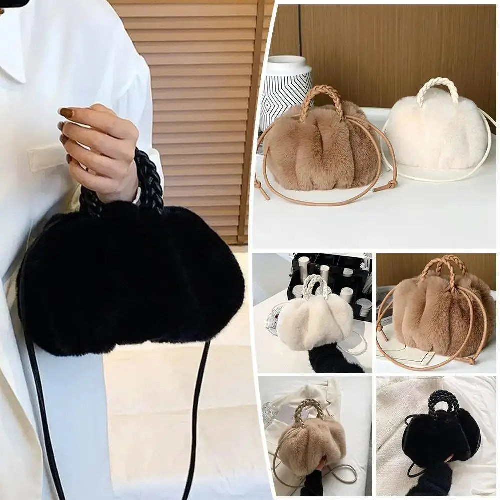 CloudPuff Pumpkin Bag 2025 Plush Cloud Crossbody For Autumn Winter Cozy Tote With Versatile Carrying Options