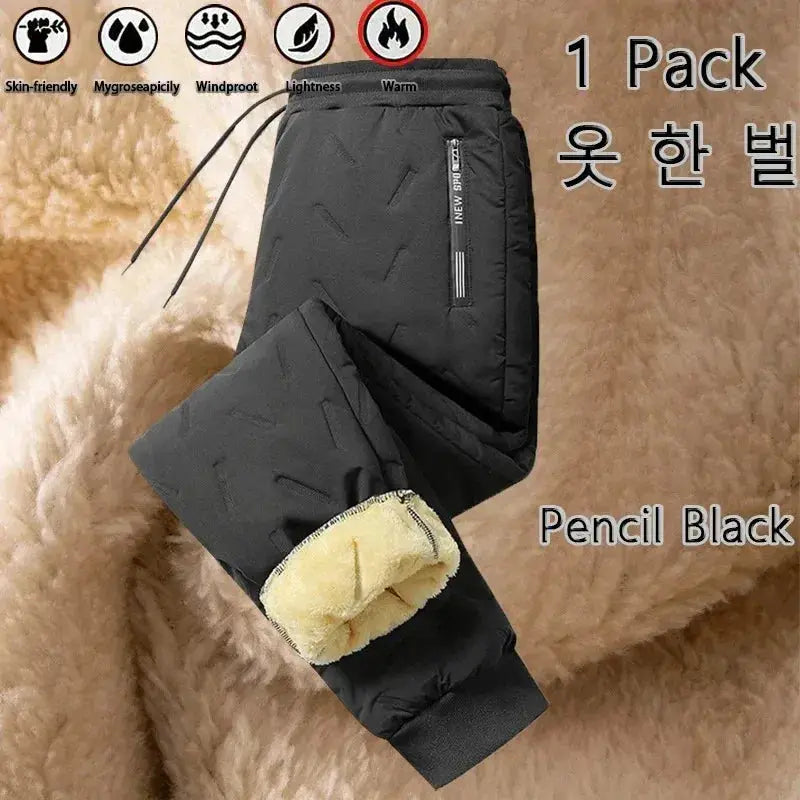 Women Winter Fleece Sweatpants With Plush Lambswool Lining Thermal Insulated Windproof Waterproof Warm Outerwear
