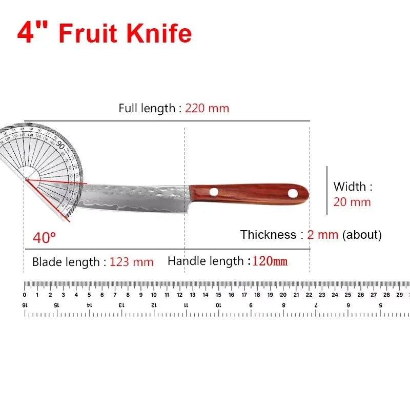 Damascus Steel Paring Knife With Wooden Handle For Precise Slicing Of Meat Vegetables Fruits Kitchen Knife