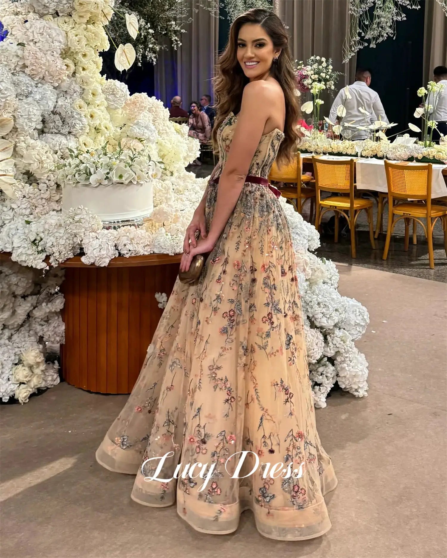 Lucy Customized Evening Dress A Line Gown for Special Occasions