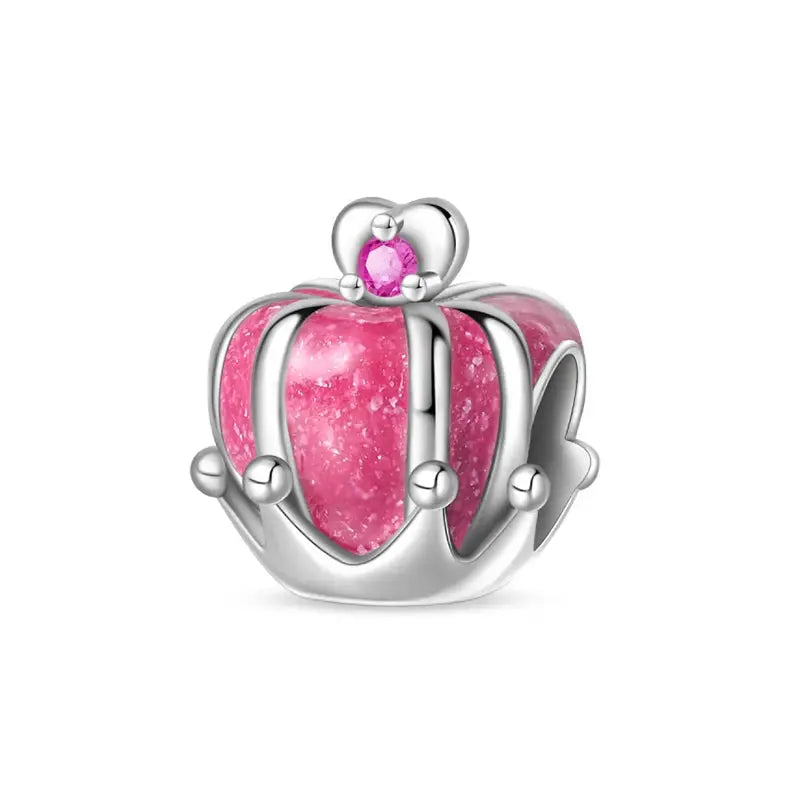 925 Silver Plated Magic Mirror Perfume Princess Angel Pink Charms Beads Fit Pandach 925 Bracelet Fine DIY Jewelry