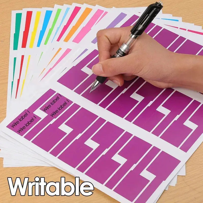 240/480 Pack Self Adhesive Cable Labels Colorful Waterproof Wire Marking Ties For Laser Printer Stickers Organizers