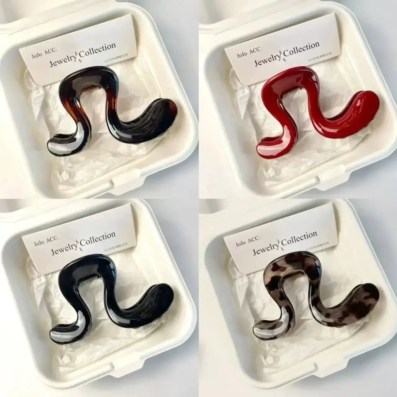 LuxLocks Wine Red Shark Clip Hair Claw Vintage Geometric Hairpin With Durable All Day Grip
