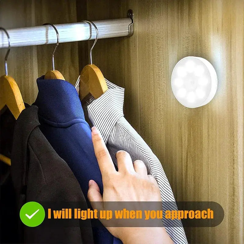 2 To 6 Pack Motion Sensor LED Night Light USB Rechargeable Three Color Lamp For Cabinet Wardrobe Staircase Closet