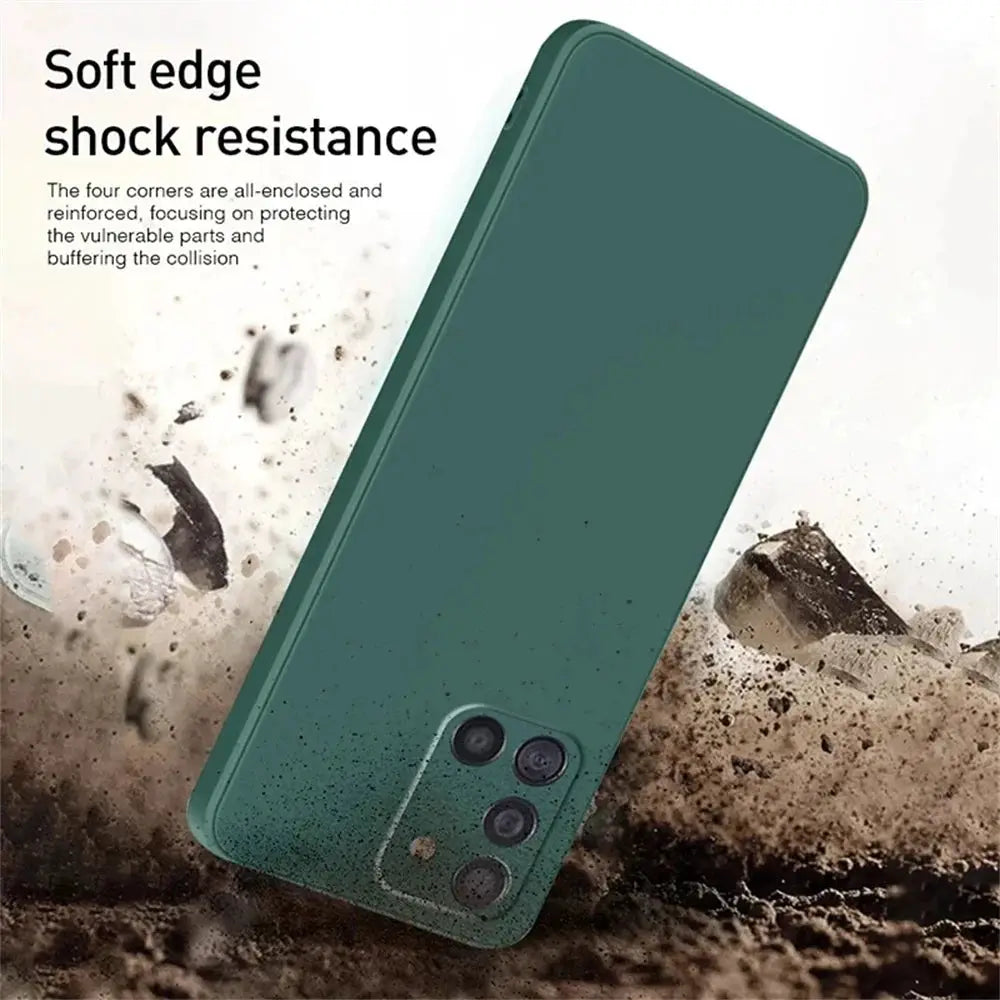 Simples Market luxury liquid silicone phone case in green for Samsung Galaxy smartphones