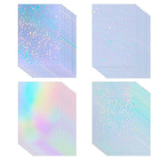Simples Market 50 sheets holographic laminating film in 4 designs, 4.1x2.9in waterproof self-adhesive