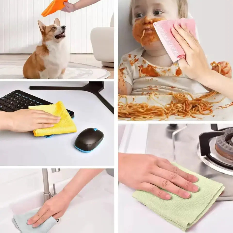 Simples Market reusable microfiber cleaning wipes; 1 roll of 20 sheets for kitchen cleaning and dish rag replacement
