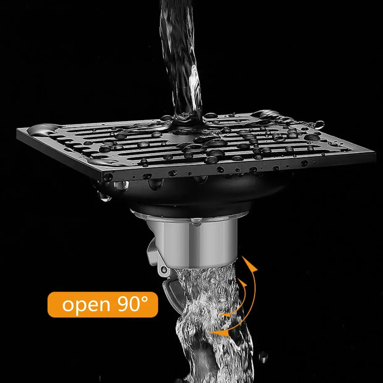 10cm square stainless steel floor drain with removable cover, anti-odor shower drain by Simples Market