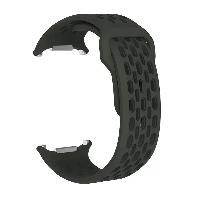 Marine Band silicone watch strap for Samsung Galaxy Watch Ultra 47mm, dark green perforated sport band