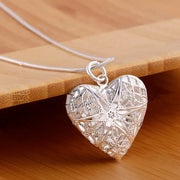 925 Sterling Silver Photo Frame Pendant Necklace With Snake Chain For Women 18 To 24 Inch Adjustable Length Jewelry