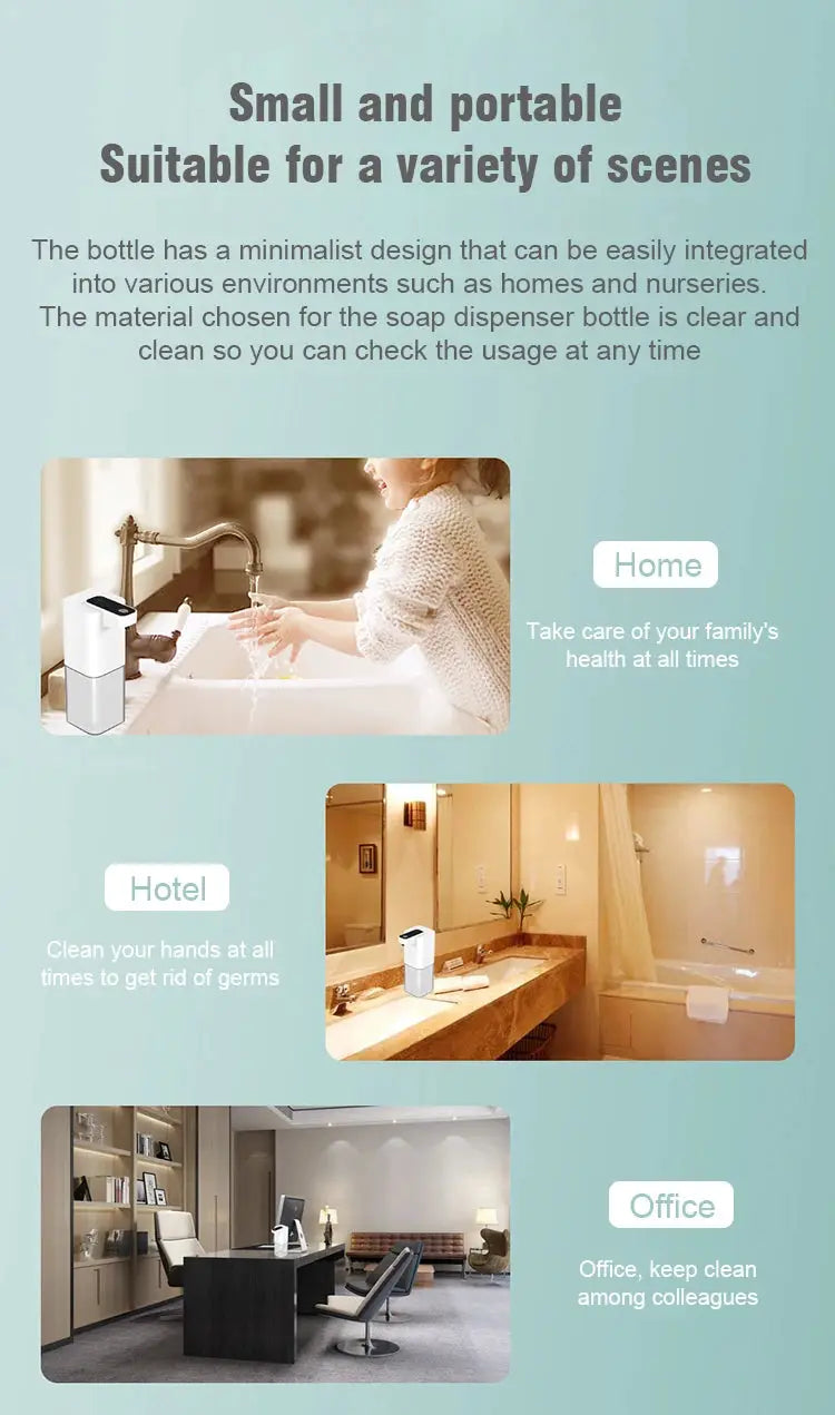 Automatic soap dispenser by Simples Market, white, touchless with infrared sensor and USB charging