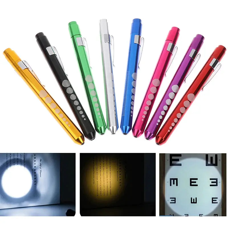 Medical Pen Light With Pupil Gauge Measurements LED Illumination Portable Aluminum Alloy Body Pocket Clip