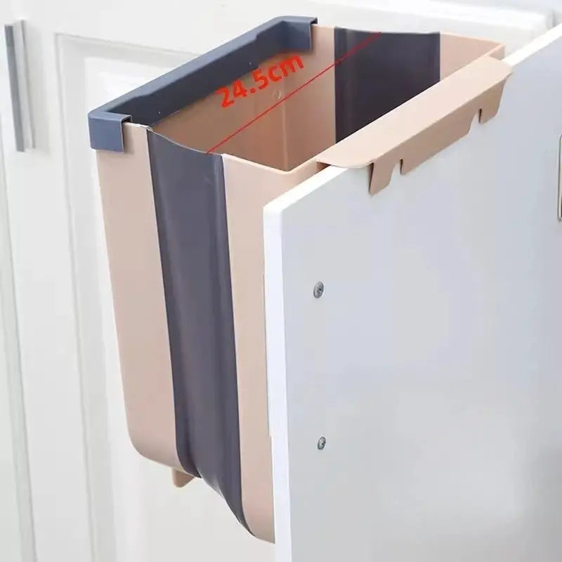 Folding Trash Can Kitchen Wall Mounted And Cabinet Door Mounted Space Saving Trash Bin For Kitchen And Vehicle
