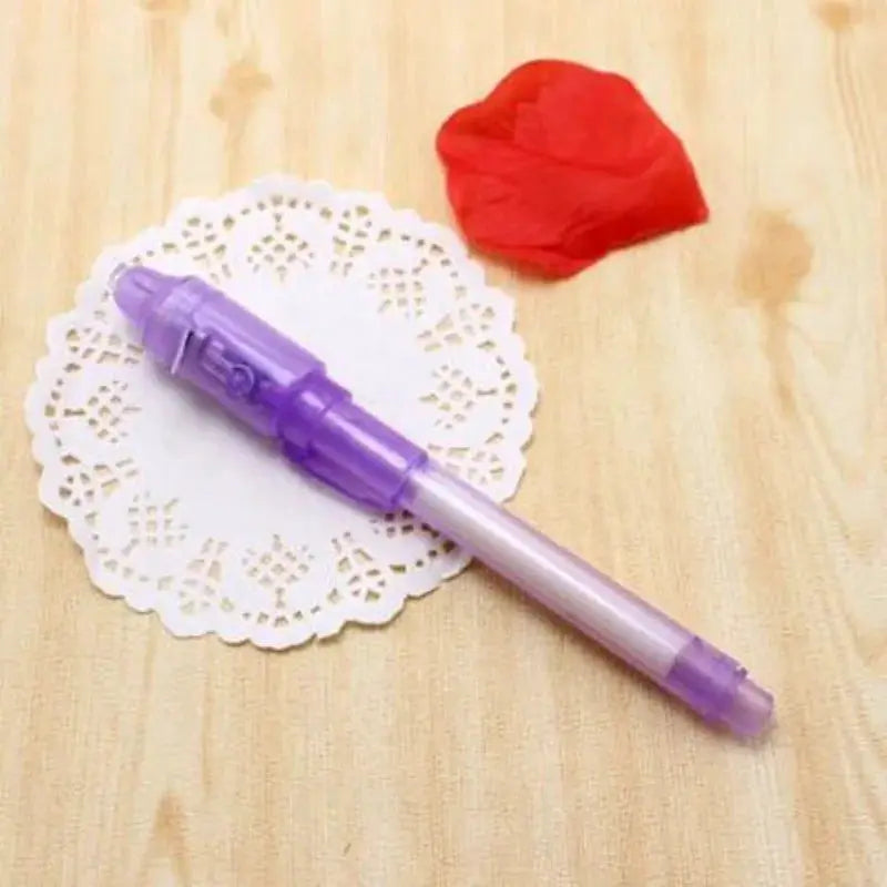 Luminous Light Pen Magic Purple 2 in 1 UV Black Light Drawing Pen with Invisible Ink for Kids Education Toy