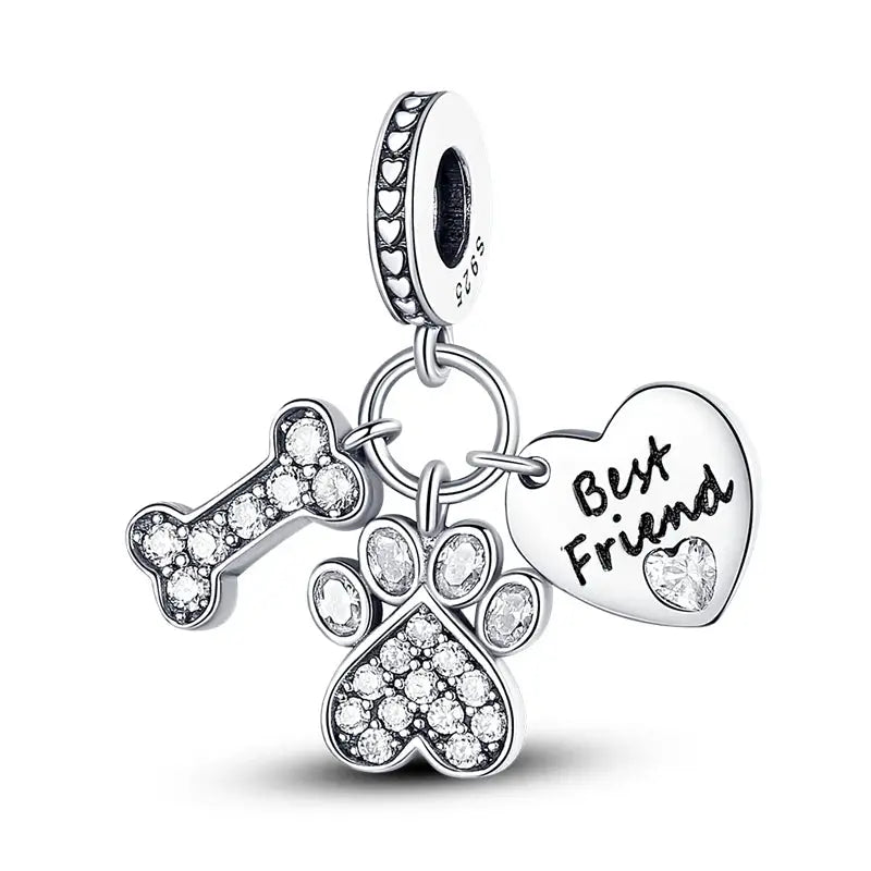 925 Silver Charms Beads for Pandora Style Bracelets Women Animal Charms in Blue Red Green Pink Yellow Gift