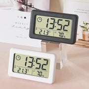 Mini Digital Clock With Temperature And Humidity Display Battery Powered Thermometer Hygrometer 12 24H
