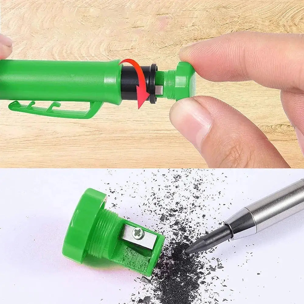Simples Market green carpenter mechanical pencil with long head for deep-hole marking and lead refills