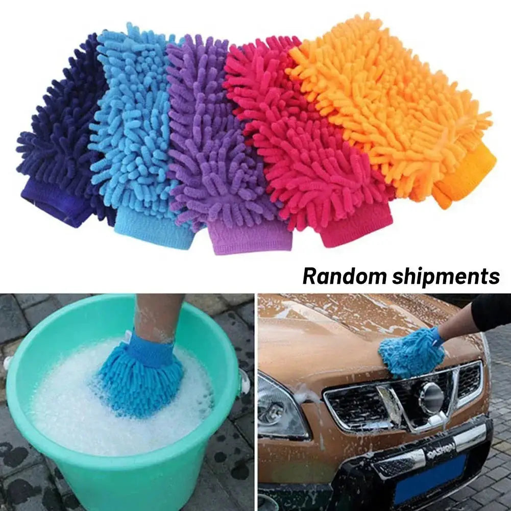 Chenille Coral Fleece Car Wash Gloves Washing Mitt For Auto Cleaning Dust Removal And Scratch Free Car Care
