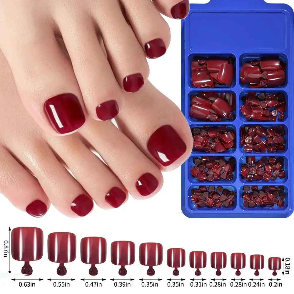 Glamour Nail Natural White Press On Toenails 100Pcs Full Cover Square Acrylic False Nails Kit For Salon Pedicure