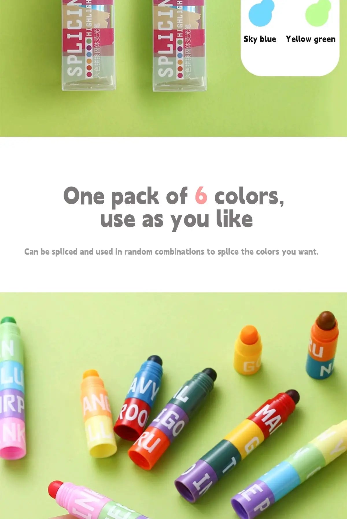Simples Market 12-color highlighter set; graffiti-style marker pens in assorted bright colors