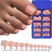 Glamour Nail Natural White Press On Toenails 100Pcs Full Cover Square Acrylic False Nails Kit For Salon Pedicure
