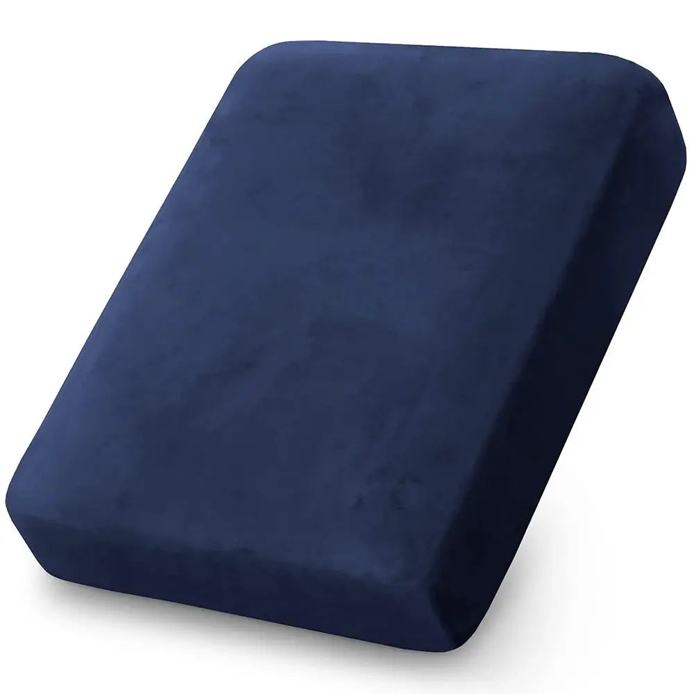 Velvet navy blue patio sofa cushion cover, stretchy, removable seat cushion case
