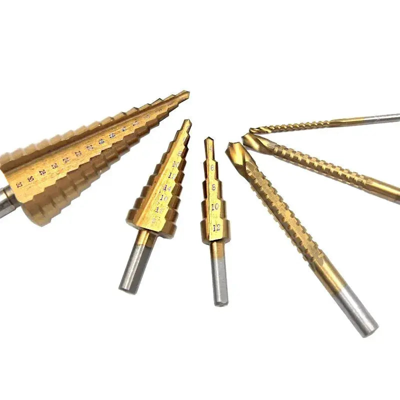 Triangular Handle Straight Groove Drill Bits Set 4-12mm 4-20mm 4-32mm And Titanium Plated Saw Drill Bits 3mm 6mm 8mm